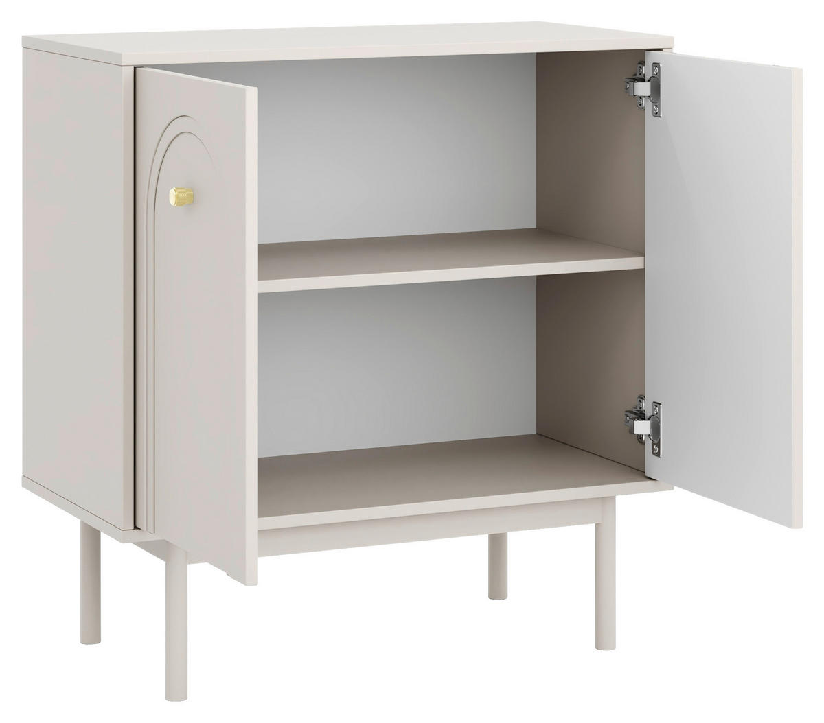 KOMMODE Vilama  in 79/84/39 cm  - Kaschmir/Goldfarben, Design, Holzwerkstoff/Metall (79/84/39cm) - Xora