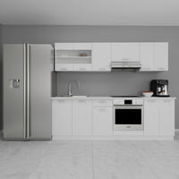 KÜCHENLEERBLOCK 240 cm   in Weiß  - Alufarben/Weiß, KONVENTIONELL, Holzwerkstoff/Metall (240cm) - MID.YOU