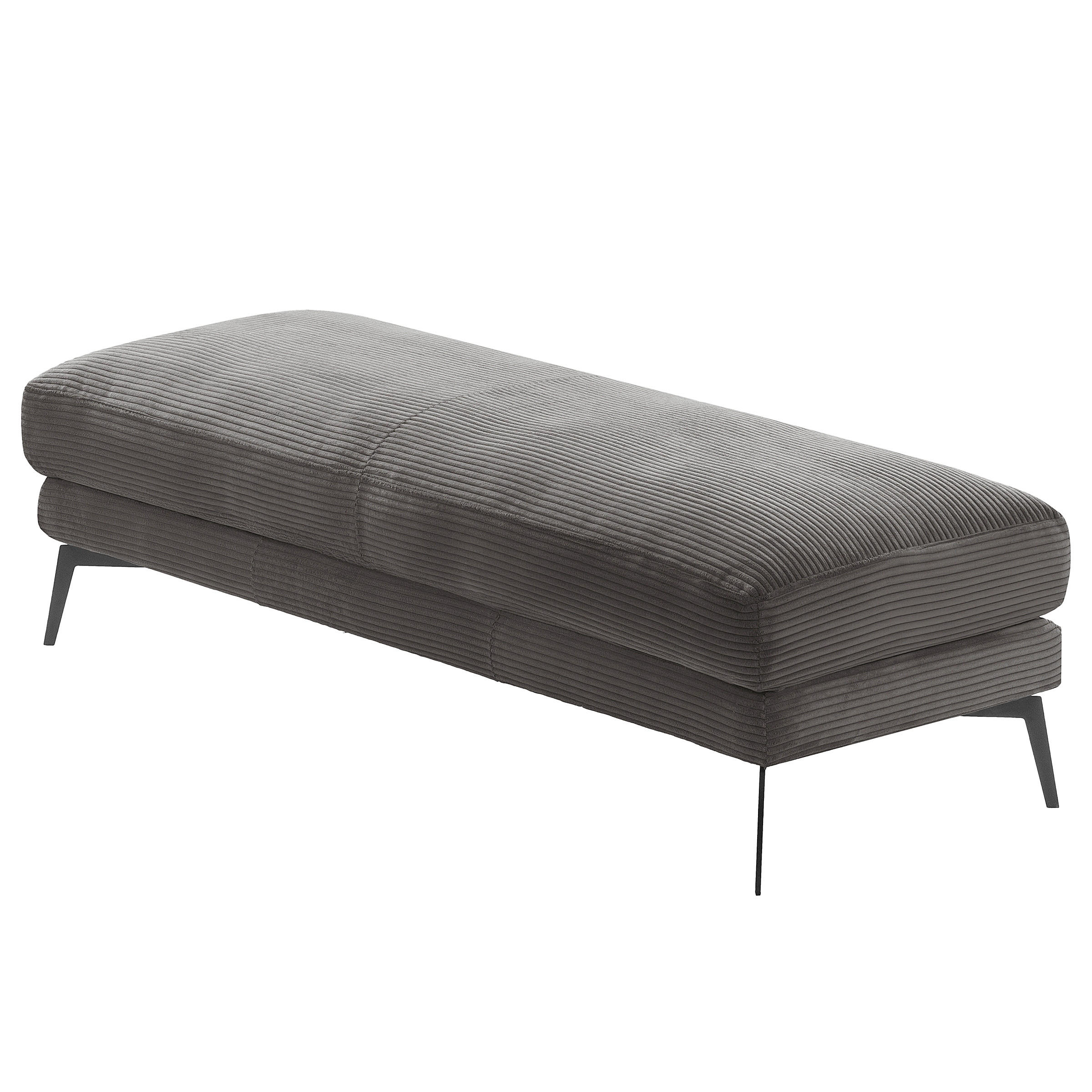 HOCKER Textil Grau  - Schwarz/Grau, Design, Textil/Metall (163/46/62cm) - Livetastic