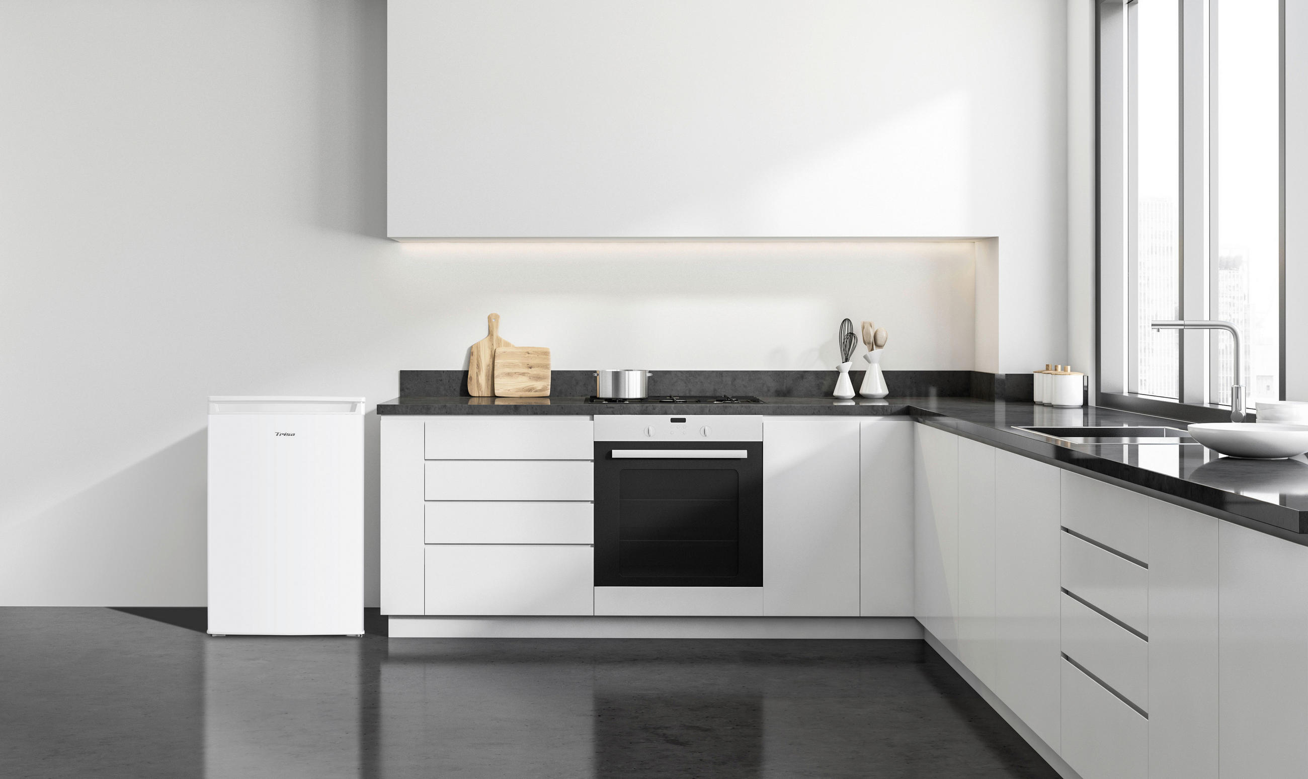 KÜHLSCHRANK 55/58/85 cm 7810.7012  - Weiß, KONVENTIONELL, Glas/Kunststoff (55/58/85cm) - Trisa Electronics
