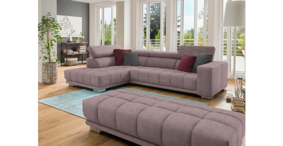 ECKSOFA in Chenille Altrosa  - Chromfarben/Altrosa, Design, Textil (207/301cm) - Xora