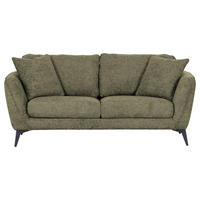 2-SITZER-SOFA in Chenille Grün  - Schwarz/Grün, Konventionell, Textil/Metall (190/70/98cm) - Carryhome