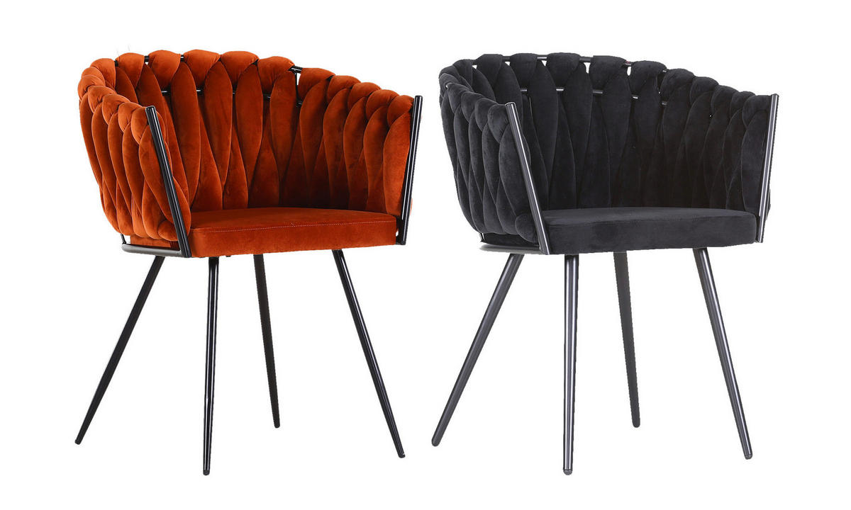 KAROSSZÉK sötétnarancs  - sötétnarancs/fekete, Lifestyle, textil/fém (60/78/55cm) - Ambia Home