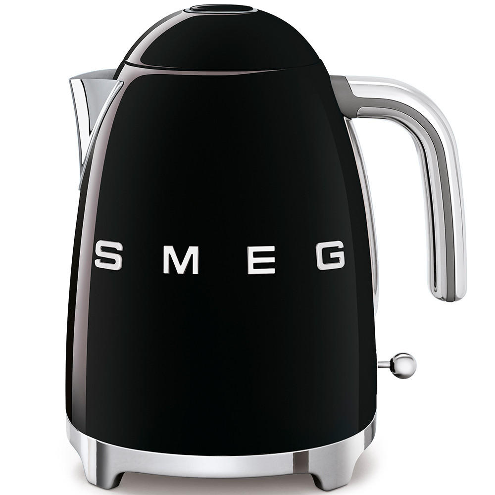 WASSERKOCHER 1,7 l  - Schwarz Hochglanz, Design, Metall (22,6/24,8/17,1cm) - SMEG