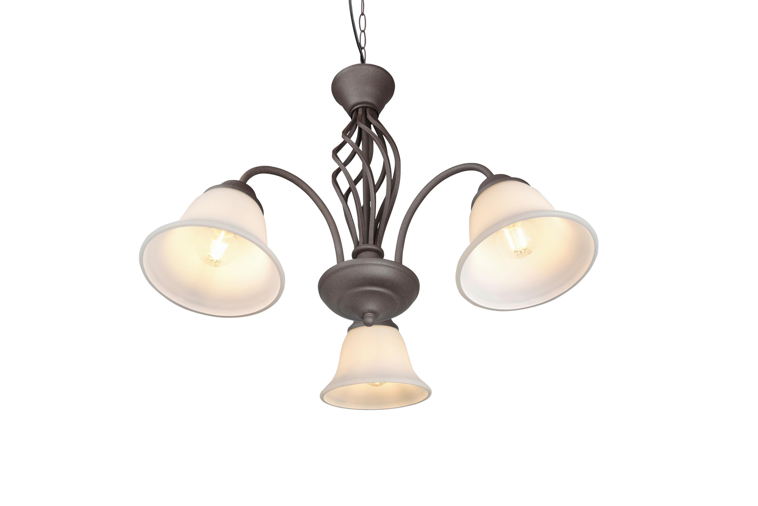 HÄNGELEUCHTE 55/150 cm   - Rostfarben/Weiß, Design, Glas/Metall (55/150cm) - Trio Leuchten