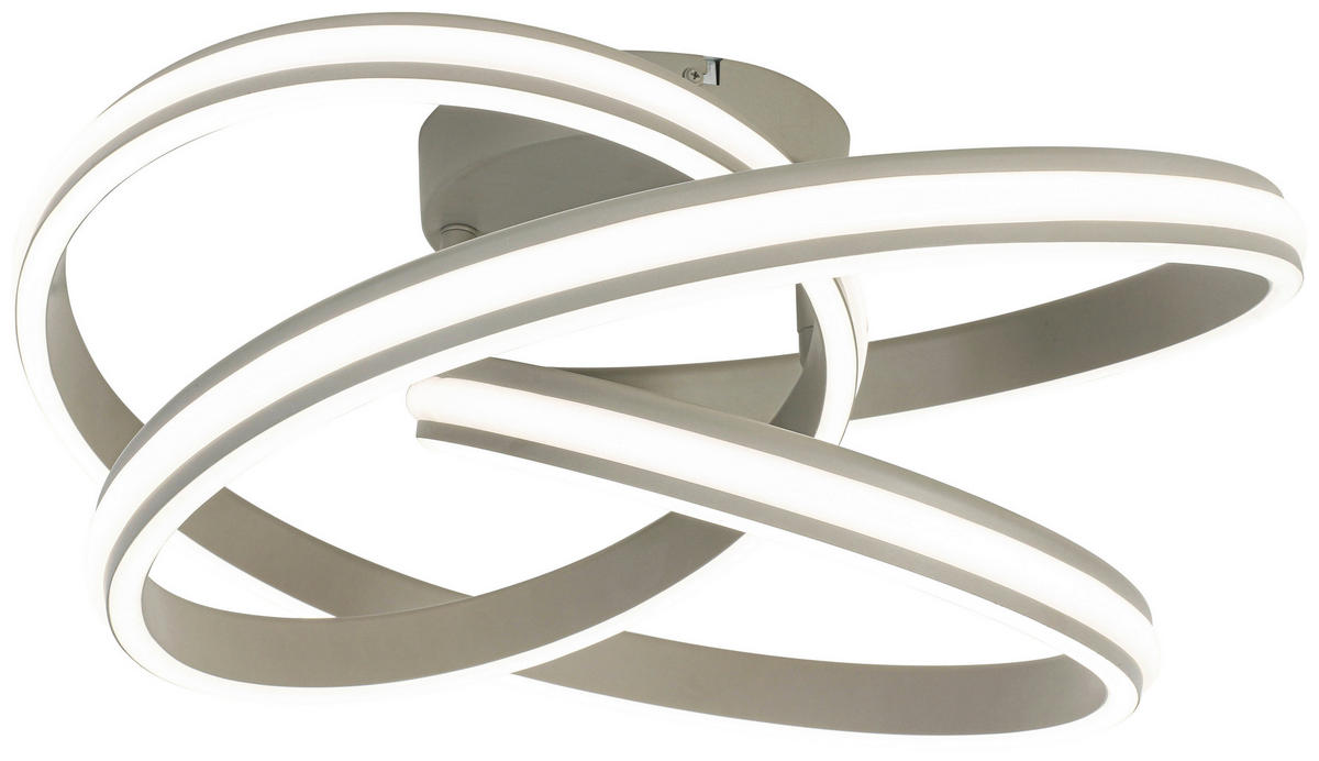 DECKENLEUCHTE 48/52/23 cm   - Sandfarben/Weiß, Trend, Kunststoff/Metall (48/52/23cm) - Novel