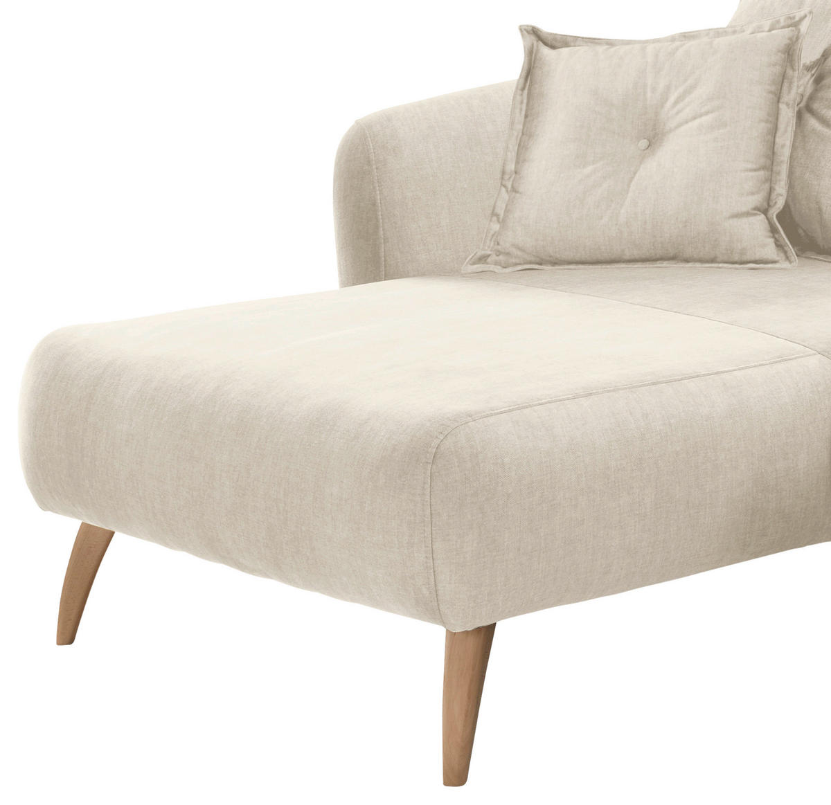 ECKSOFA in Velours Beige, Buchefarben  - Beige/Buchefarben, Modern, Holz/Textil (162/277cm) - Livetastic