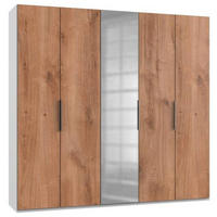 DREHTÜRENSCHRANK in Weiss, Eichefarben, Alufarben  - Chromfarben/Weiss, Modern, Holzwerkstoff (250/236/58cm) - MID.YOU