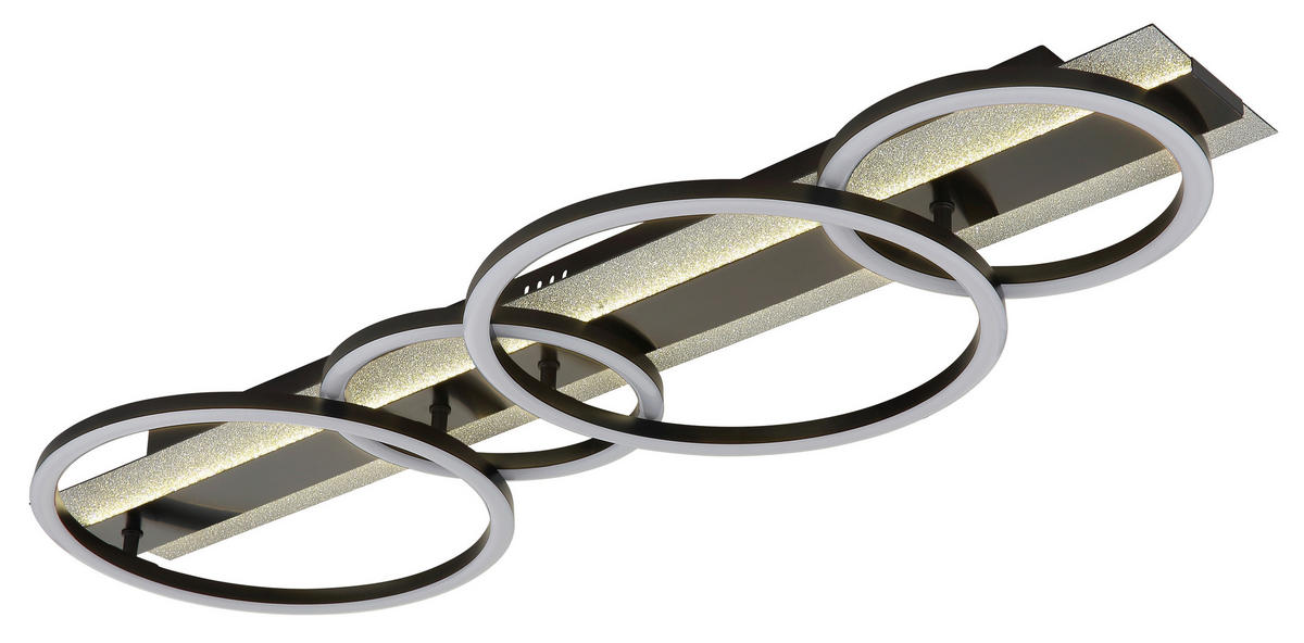 LED-DECKENLEUCHTE 86,2/30/8,8 cm   - Silberfarben/Schwarzchrom, Design, Kunststoff/Metall (86,2/30/8,8cm) - Globo