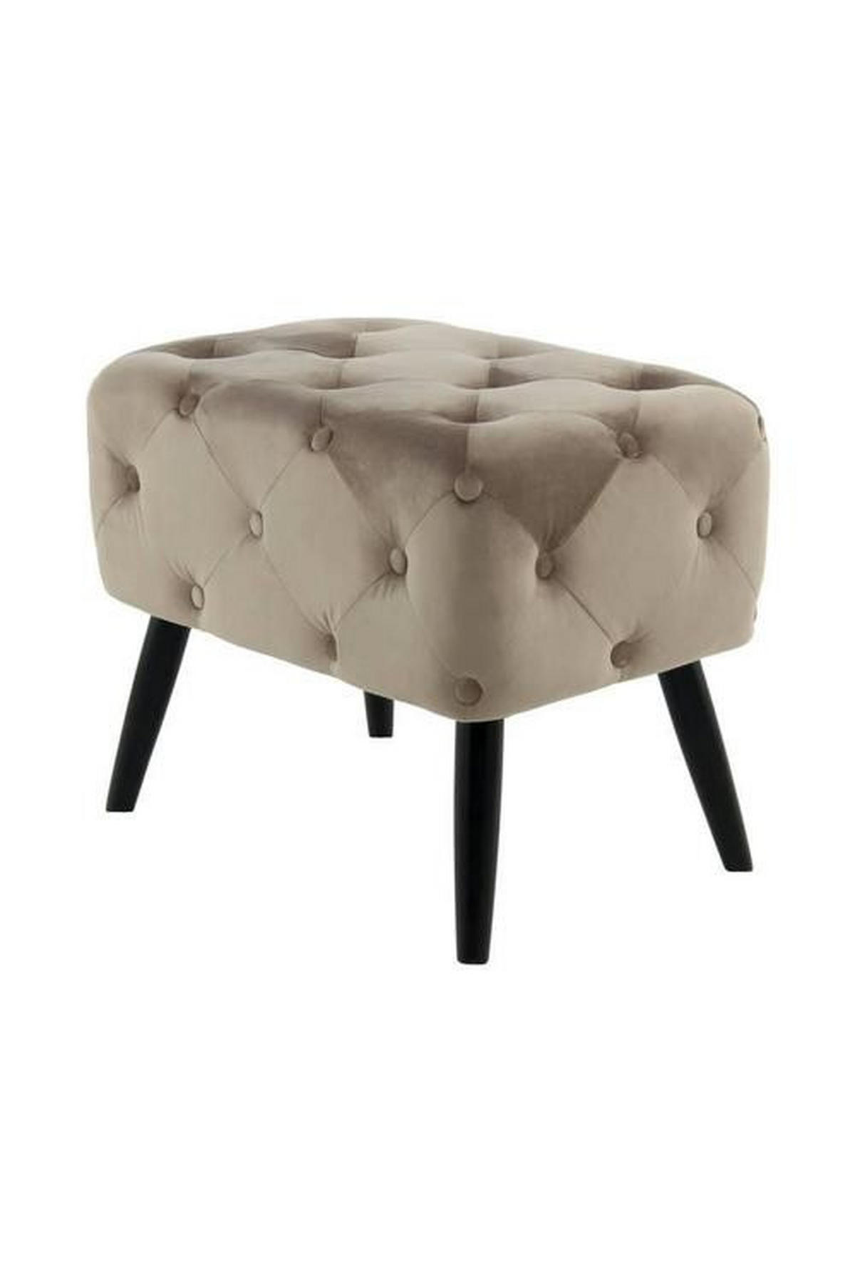 TABURETKA, drevo, textil, kompozitné drevo, 40/48/60 cm - čierna/sivohnedá, Basics, drevo/kompozitné drevo (40/48/60cm)