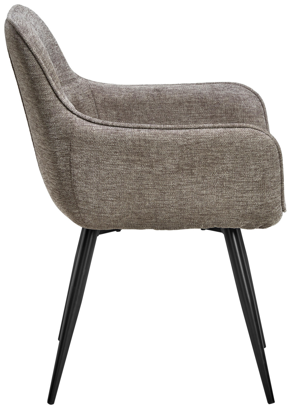 ARMLEHNSTUHL  in Eisen Mikrofaser  - Schwarz/Braun, LIFESTYLE, Textil/Metall (57/84/60cm) - MID.YOU