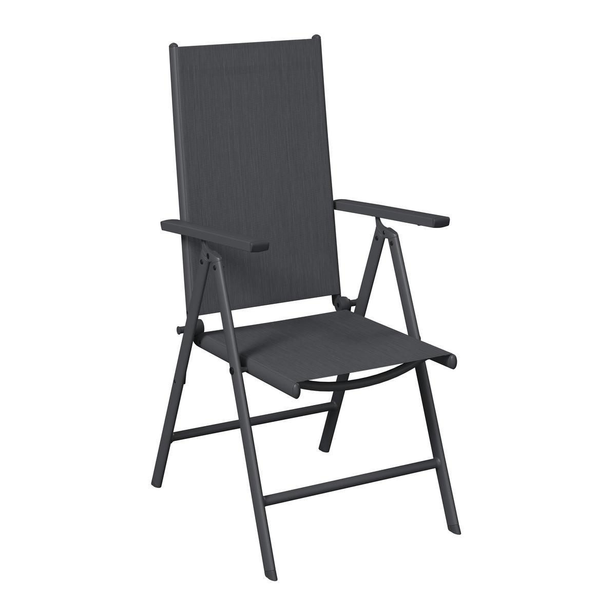 GARTENSESSEL Aluminium Anthrazit  - Anthrazit, MODERN, Textil/Metall (54/107/66cm) - Ambia Garden