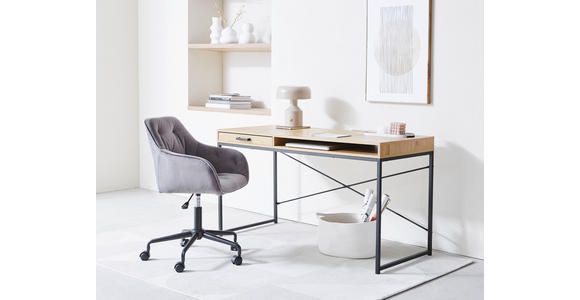 SCHREIBTISCH 140/58/76 cm  in Wildeiche  - Wildeiche/Schwarz, MODERN, Holzwerkstoff/Metall (140/58/76cm) - Carryhome