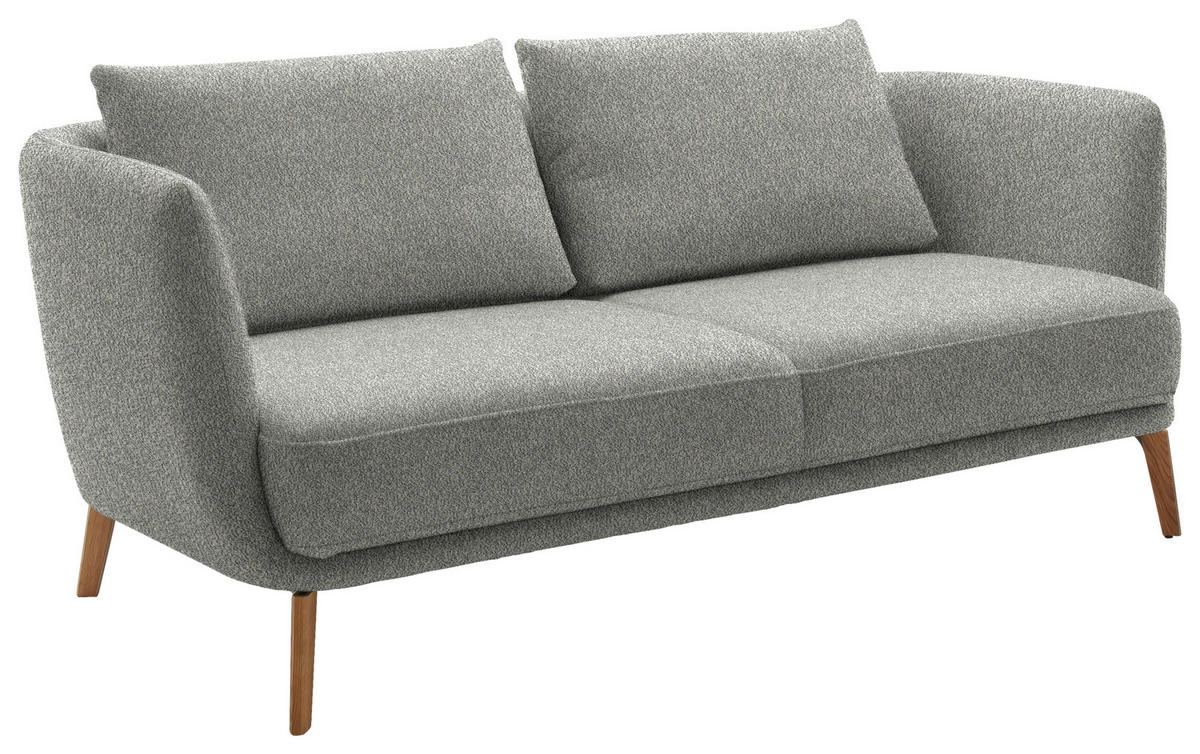 2,5-SITZER  in Flachgewebe Silberfarben  - Eichefarben/Silberfarben, Design, Holz/Textil (190/71/91cm) - Schöner Wohnen