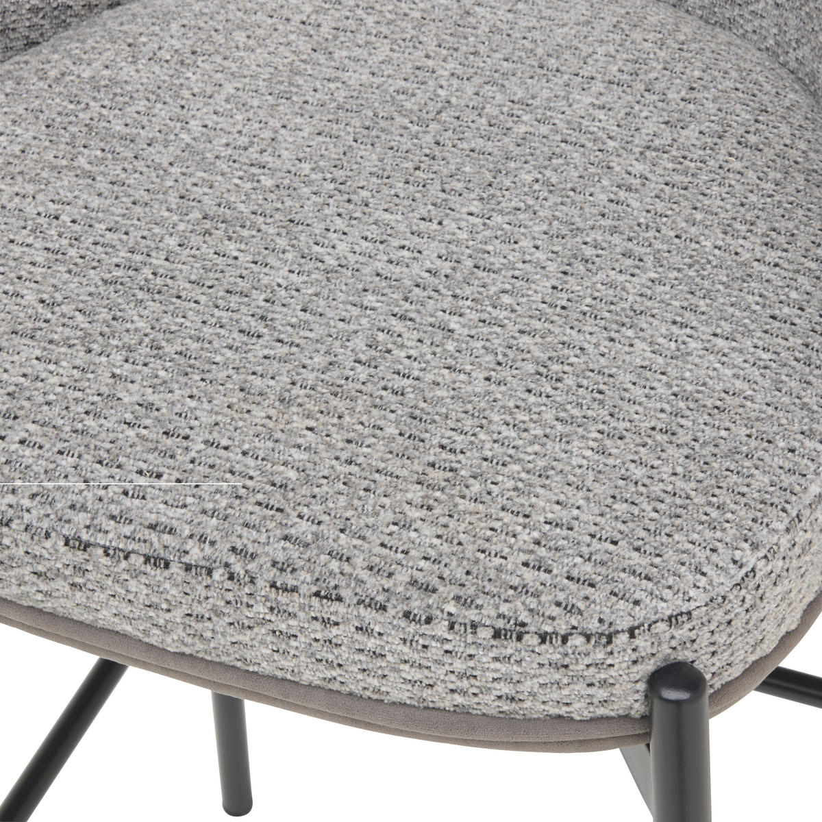 BARHOCKER Samt Grau Eisen  - Schwarz/Grau, MODERN, Textil/Metall (53,5/101/54cm) - MID.YOU