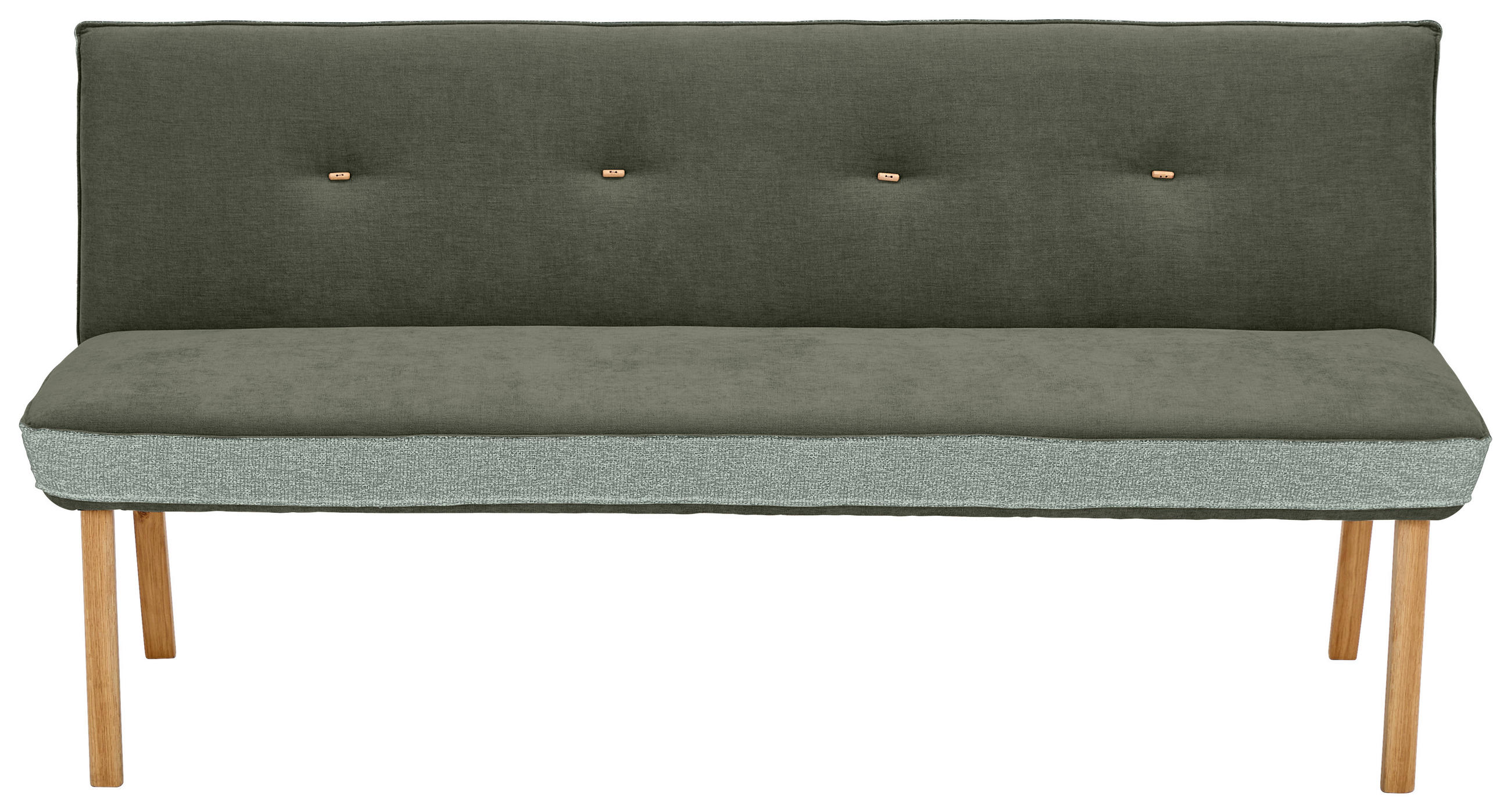 SITZBANK 177/88/63 cm  in Grün  - Eichefarben/Grün, Design, Holz/Textil (177/88/63cm) - Linea Natura