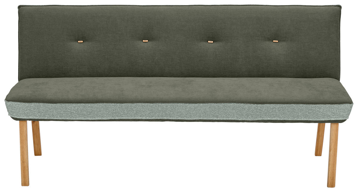 SITZBANK 157/88/63 cm  in Grün  - Eichefarben/Grün, Design, Holz/Textil (157/88/63cm) - Linea Natura