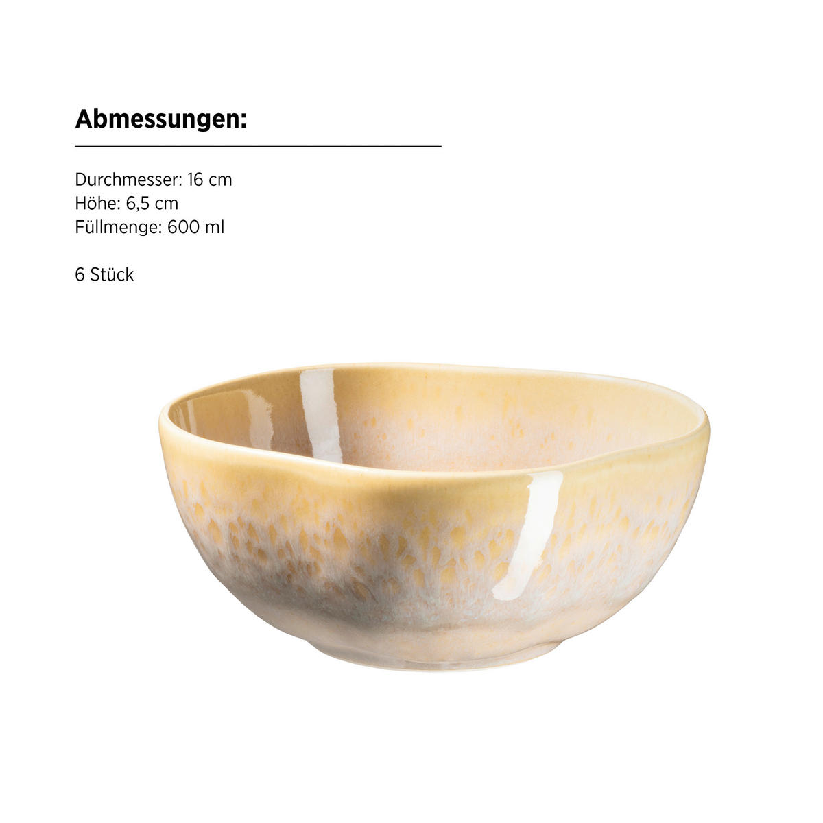 SCHÜSSEL Cordelia   - Sandfarben, Trend, Keramik (16/6,5cm) - Mäser