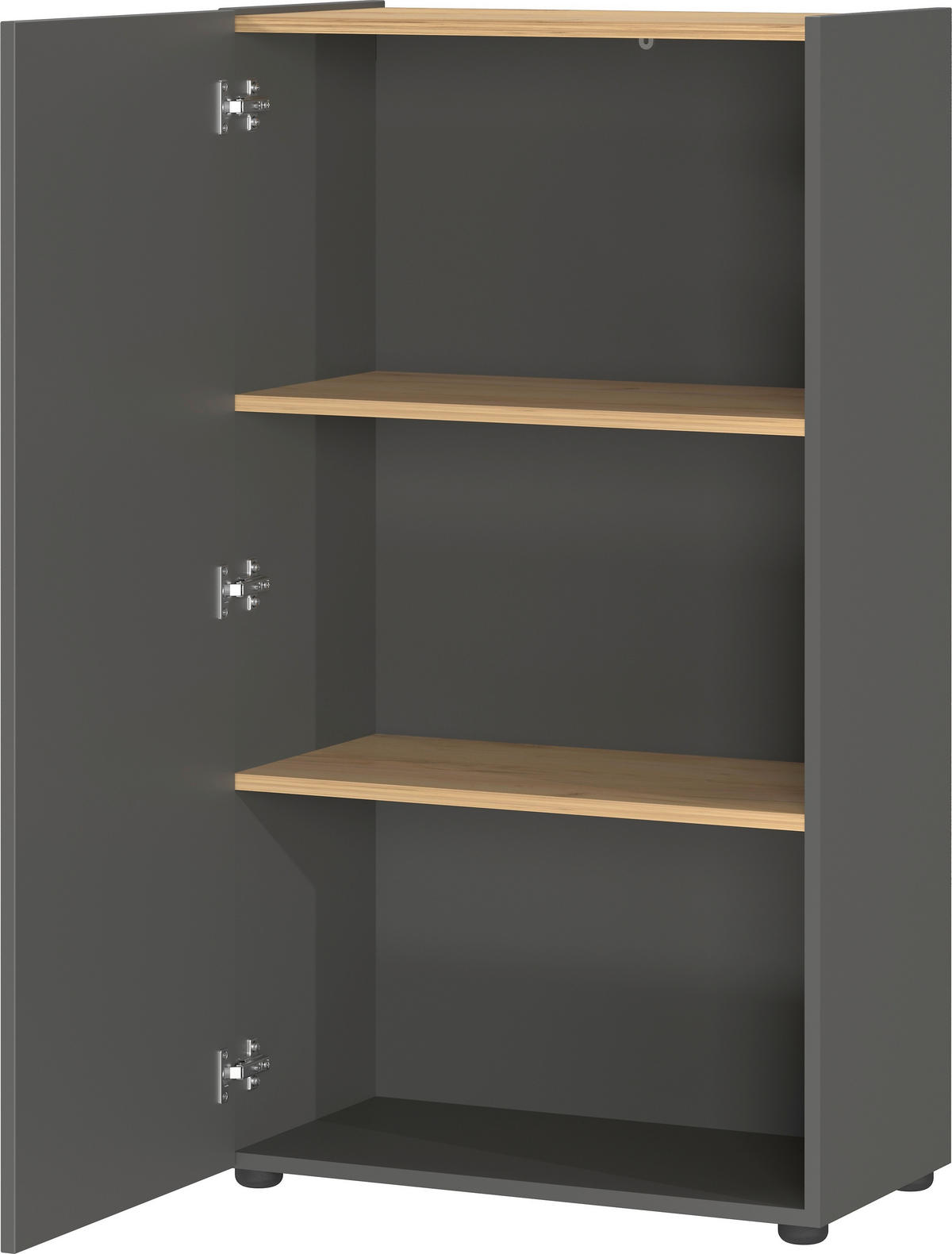 AKTENSCHRANK Graphitfarben, Eichefarben  - Eichefarben/Graphitfarben, Design, Holzwerkstoff (61/110/34cm) - Germania