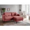 ECKSOFA in Cord Koralle  - Koralle/Schwarz, Basics, Textil/Metall (204/153cm) - Livetastic