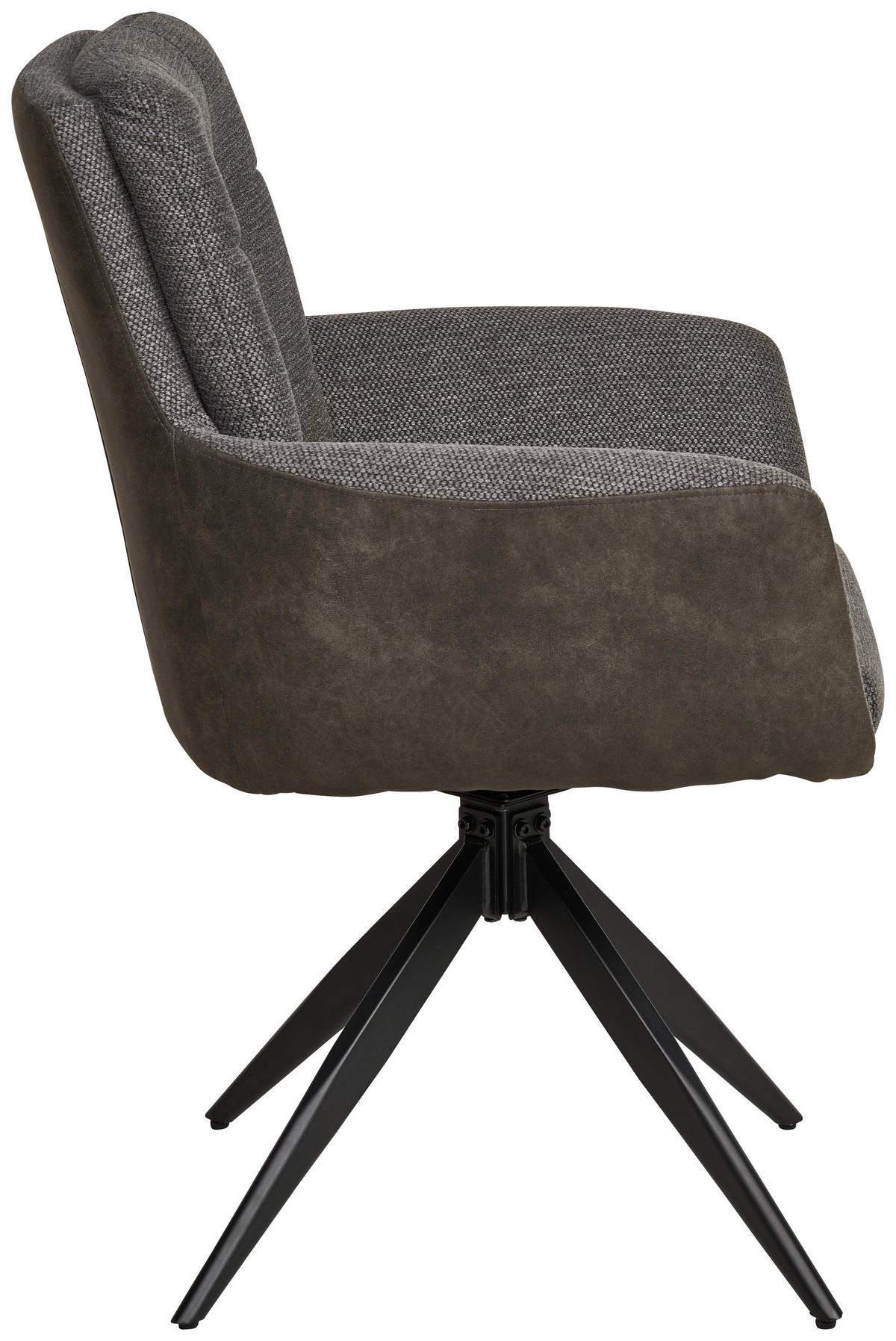 ARMLEHNSTUHL  in Eisen Leinenoptik  - Schwarz/Grau, KONVENTIONELL, Holz/Textil (60/93/66cm) - MID.YOU