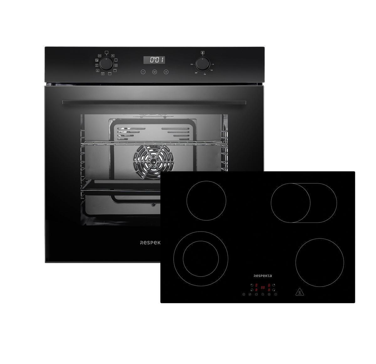 UGNSSET ASET7007700  - svart, Trend, metall/glas (59,5/59,5/56,5cm) - Respekta