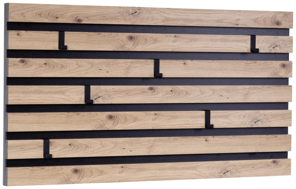 WANDGARDEROBE  in Braun, Schwarz  - Schwarz/Braun, Design, Holzwerkstoff (80/40/4cm) - Xora