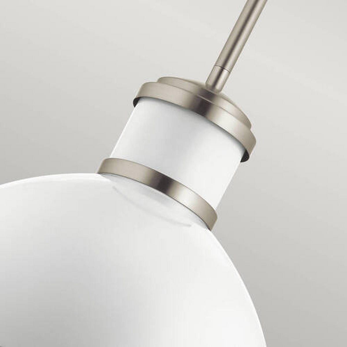 SVJETILJKA VISEĆA  40.8/75.1 cm      Elstead Tollis  - bijela/boje nikla, Design, staklo/metal (40.8/75.1cm) - Elstead Lighting
