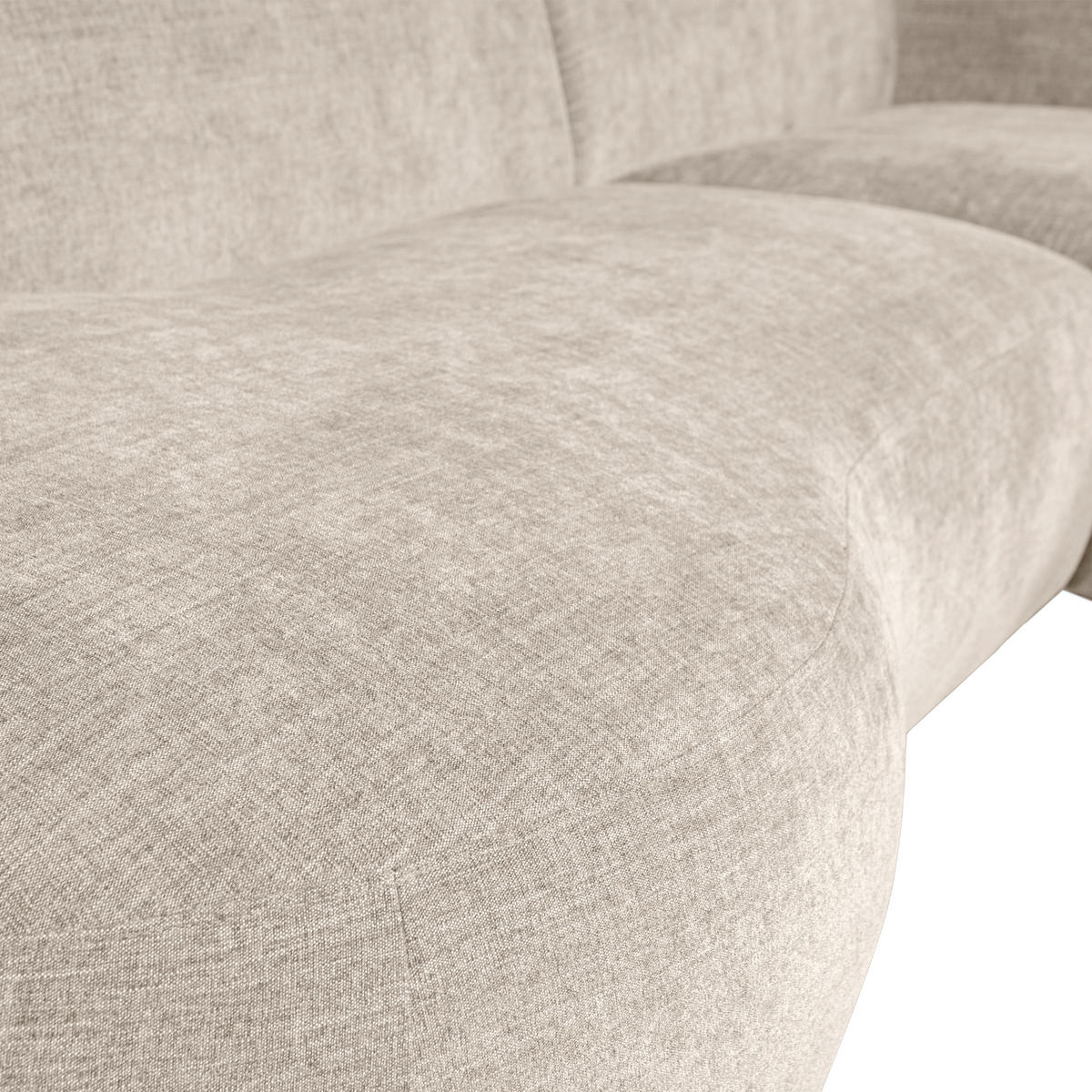 ECKSOFA einzeln stellbar  Polly Sandfarben Webstoff  - Sandfarben/Schwarz, Design, Kunststoff/Textil (275/150cm) - Livetastic