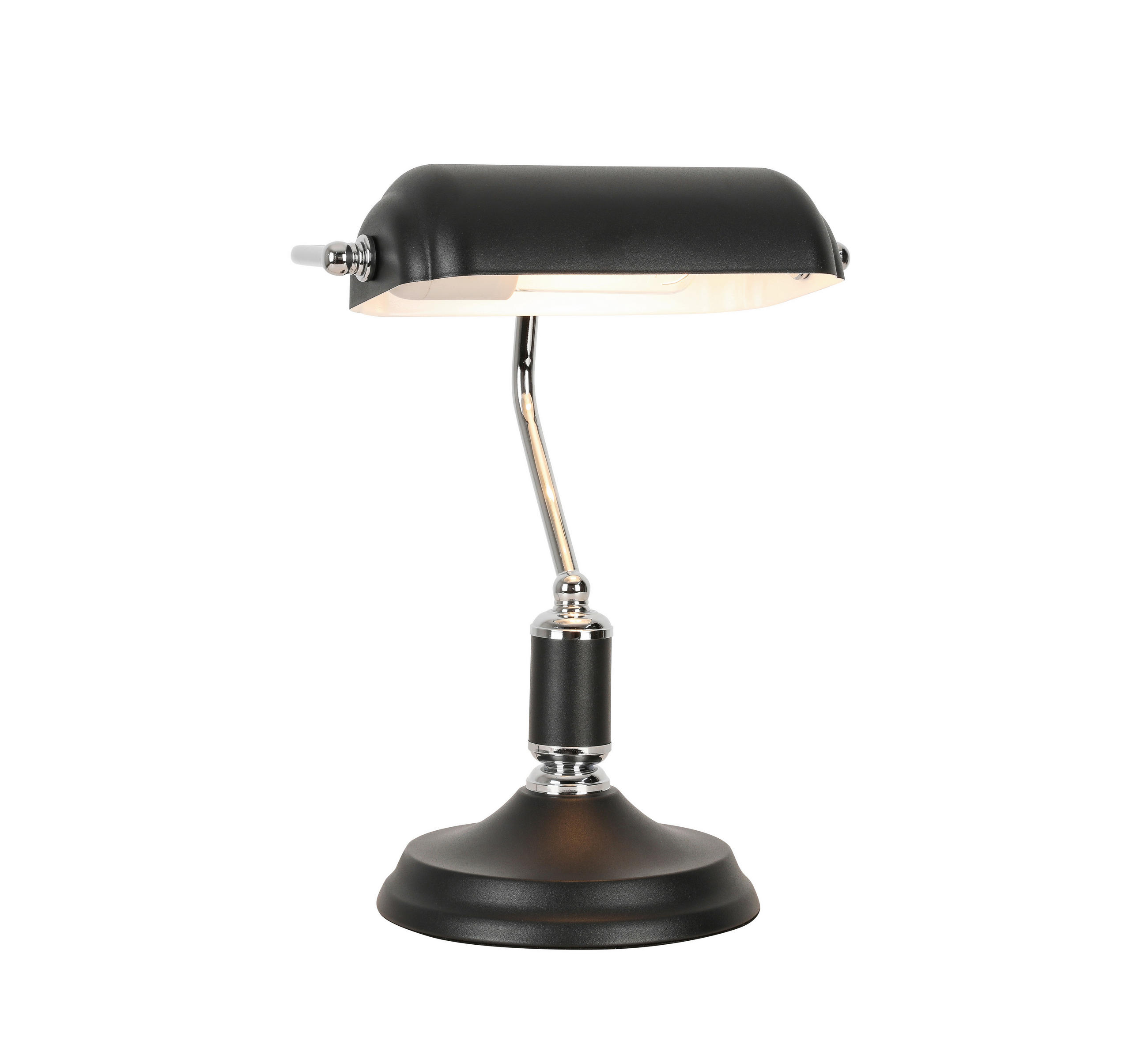 STOLNÍ LAMPA, E27, 26,5/18/37 cm - černá/barvy chromu, Konvenční, kov (26,5/18/37cm) - Novel