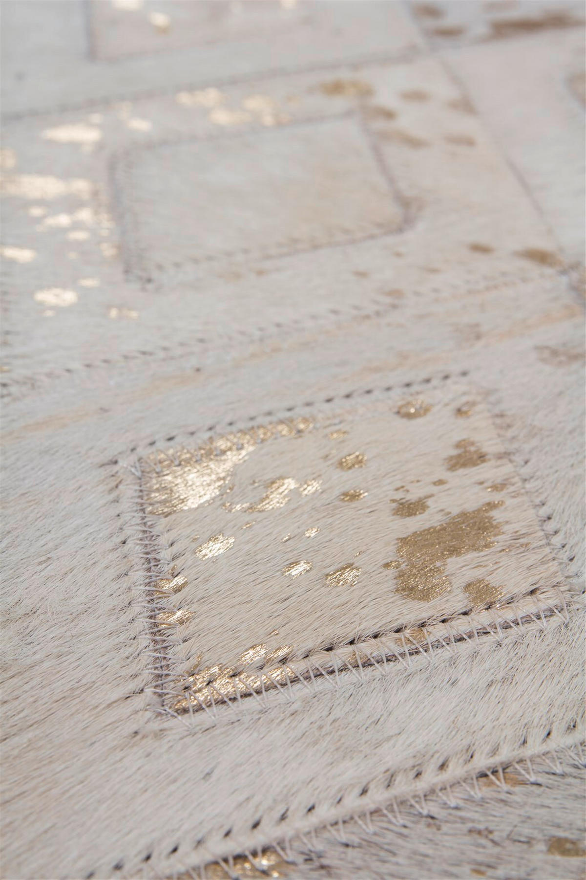 FLACHWEBETEPPICH 160/230 cm Spark 110 Elfenbein Gold Goldfarben, Beige  - Beige/Goldfarben, Basics, Leder/Textil (160/230cm) - Novel