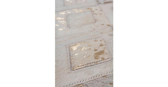 FLACHWEBETEPPICH 80/150 cm Spark 110 Elfenbein Gold Goldfarben, Beige  - Beige/Goldfarben, Design, Leder/Textil (80/150cm) - Novel