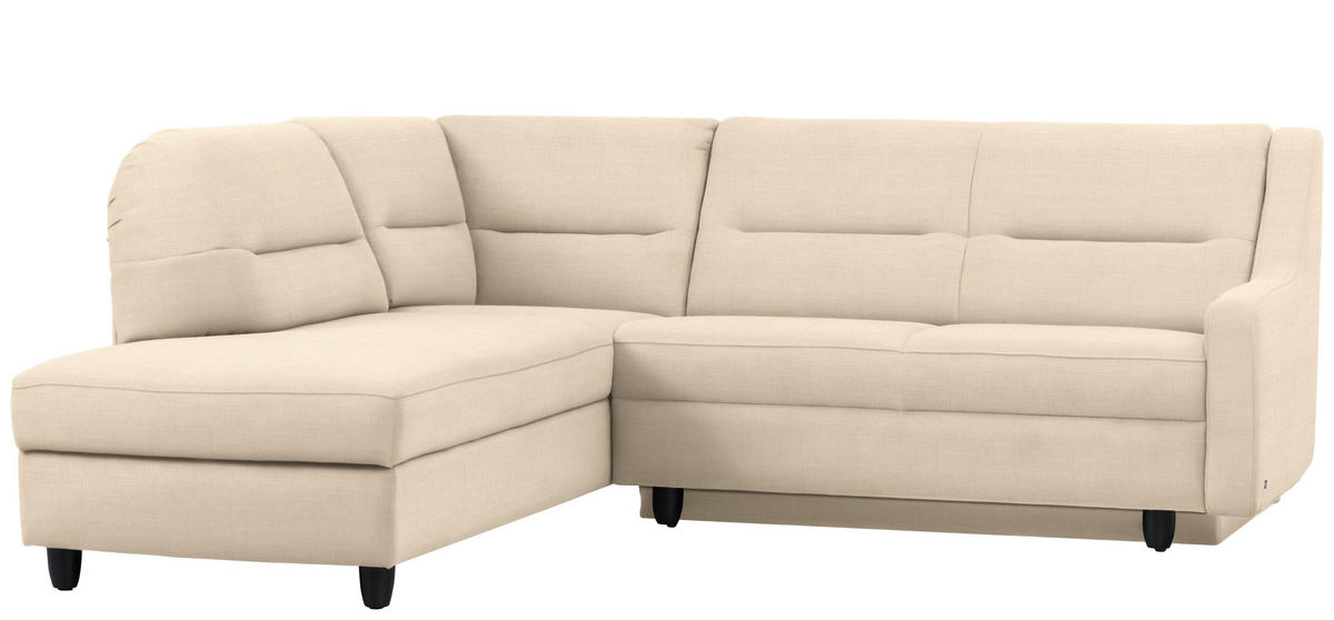 ECKSOFA in Chenille Creme  208/226 cm  - Creme/Schwarz, KONVENTIONELL, Textil (208/226cm) - Sedda