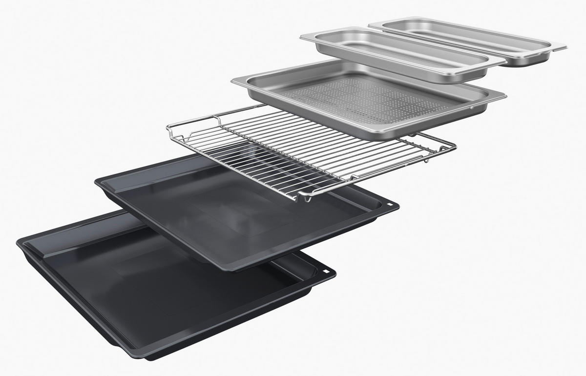 DAMPFBACKOFEN B64FT33N0  - Edelstahlfarben/Schwarz, Basics, Glas/Metall (59,5/59,6/45,8cm) - Neff