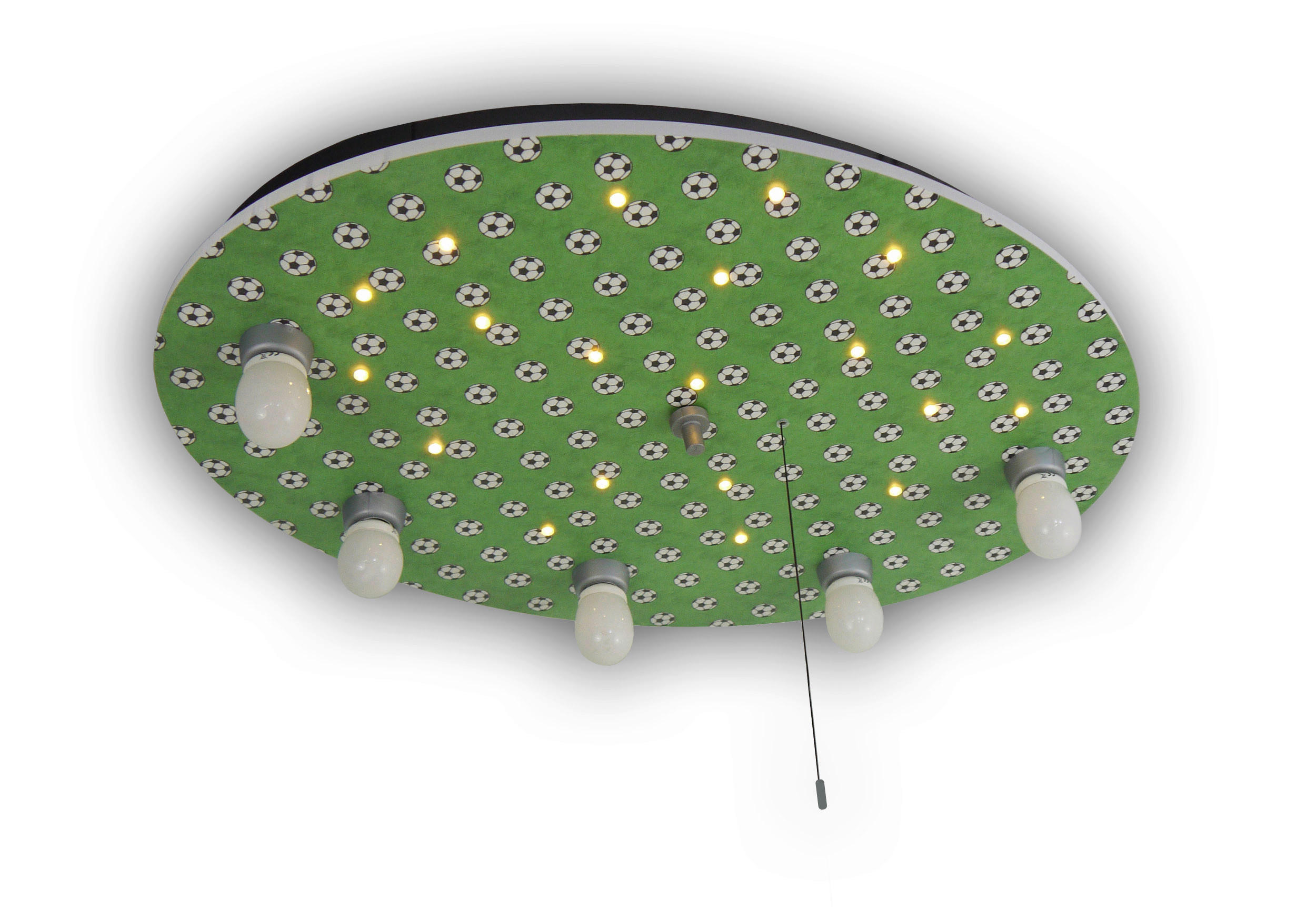 KINDERDECKENLEUCHTE Fussball 71/52/7 cm   - Grün, Trend, Holz (71/52/7cm)