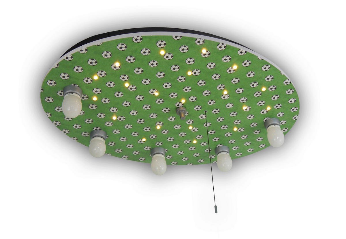KINDERDECKENLEUCHTE Fussball 71/52/7 cm   - Grün, Trend, Holz (71/52/7cm)