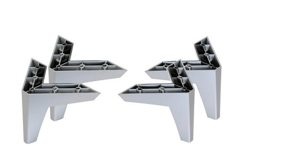 FUßSET 12 cm - Alufarben, Kunststoff (12cm) - Hom`in