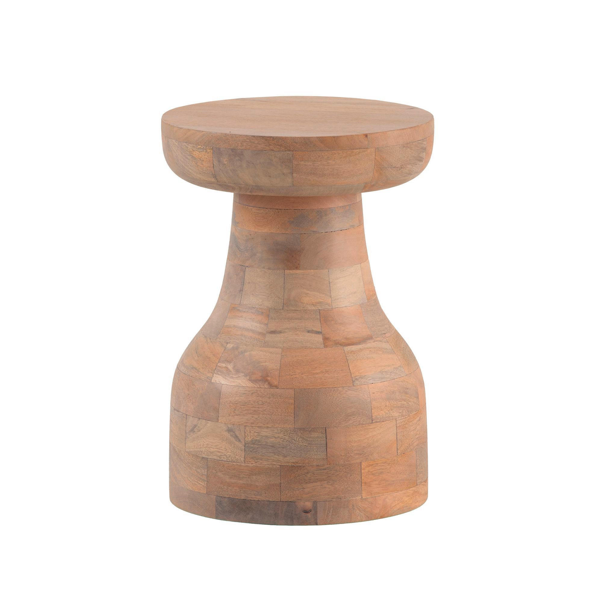 BEISTELLTISCH Mangoholz massiv Braun rund  - Braun, Design, Holz (30/42,5/30cm) - Livetastic
