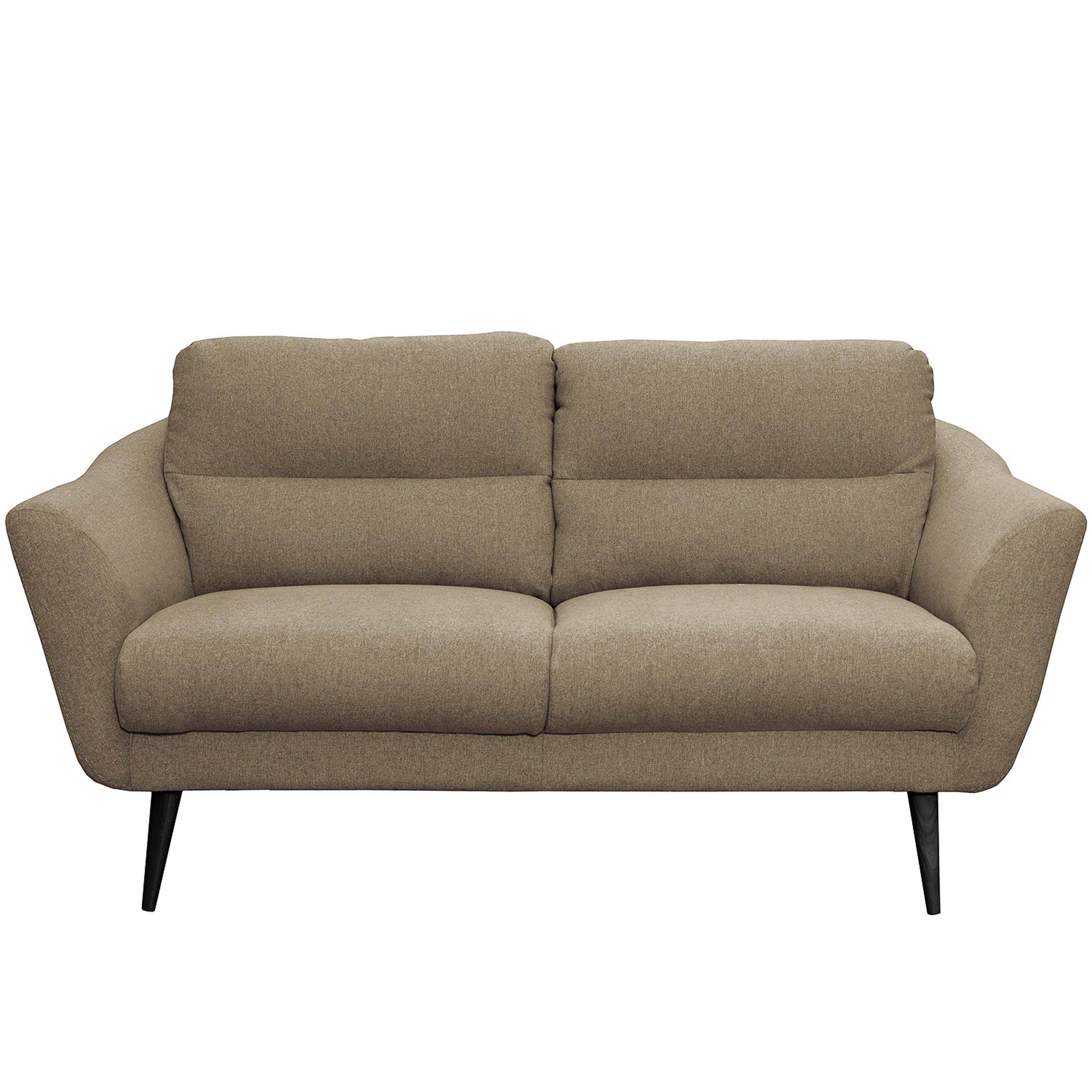 2,5-SITZER Webstoff Braun  - Schwarz/Braun, Design, Holz/Textil (187/87/88cm) - Livetastic