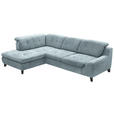 ECKSOFA in Chenille Pastellblau  - Pastellblau/Schwarz, KONVENTIONELL, Textil/Metall (200/281cm) - Carryhome