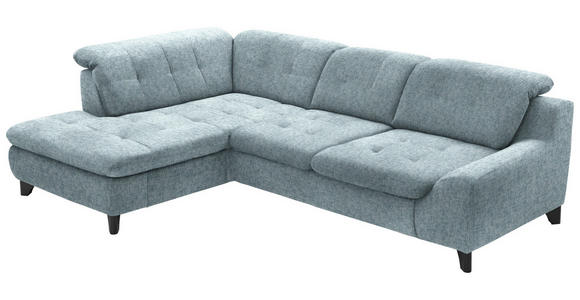 ECKSOFA in Chenille Pastellblau  - Pastellblau/Schwarz, KONVENTIONELL, Textil/Metall (200/281cm) - Carryhome