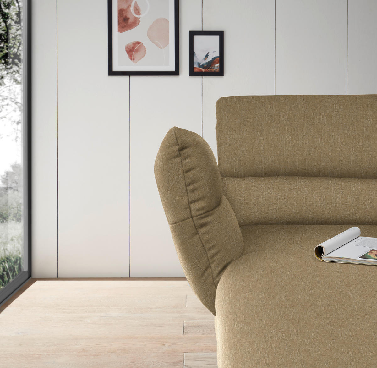 ECKSOFA in Flachgewebe Senfgelb  - Senfgelb/Schwarz, Design, Textil/Metall (176-217/279-327cm) - Dieter Knoll