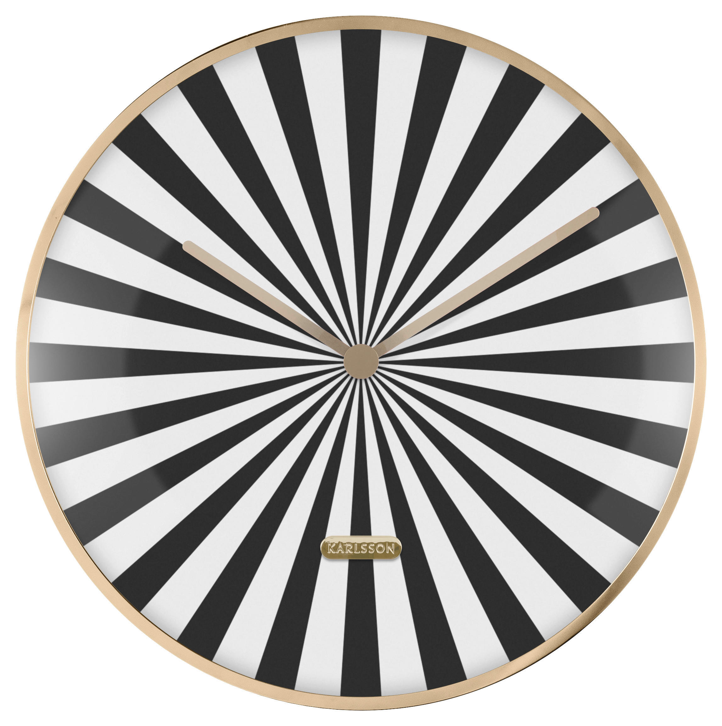 WANDUHR Candy Swirl Schwarz, Weiß 40/40/1 cm  - Schwarz/Weiß, Basics, Metall (40/40/1cm) - Karlsson