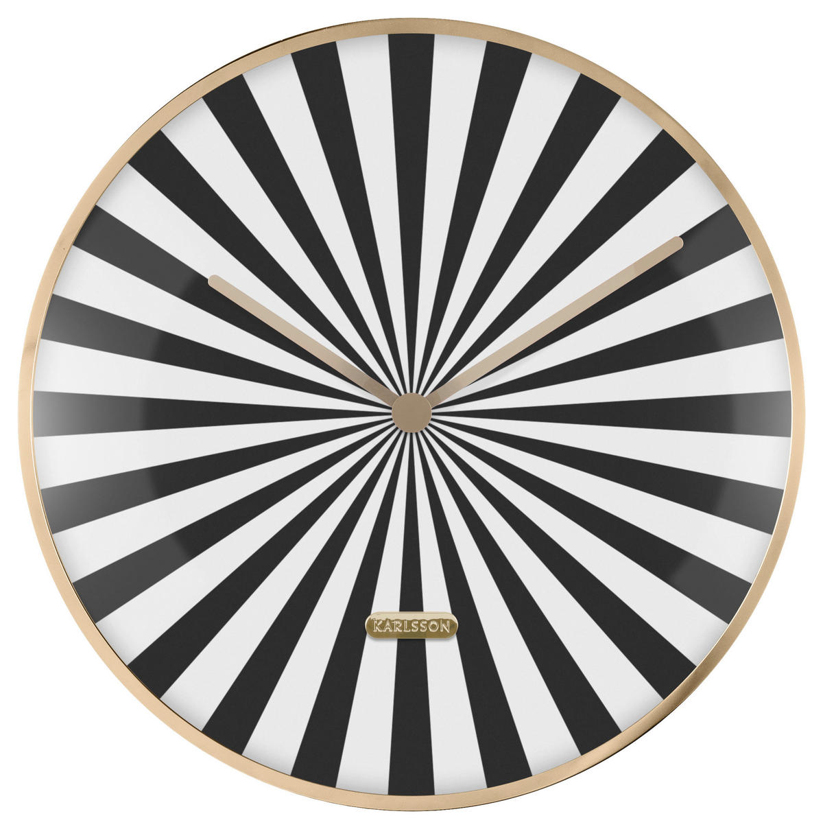 WANDUHR Candy Swirl Schwarz, Weiß 40/40/1 cm  - Schwarz/Weiß, Basics, Metall (40/40/1cm) - Karlsson