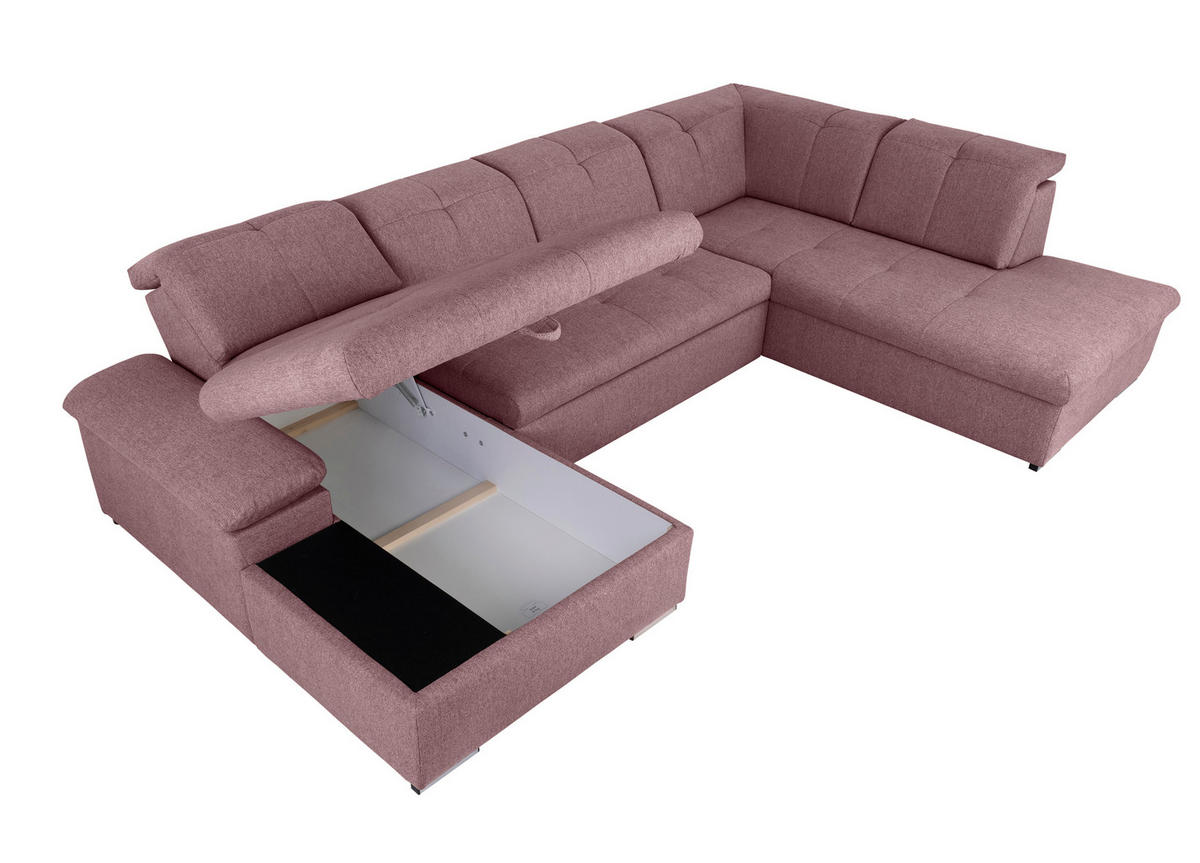 WOHNLANDSCHAFT in Beere  - Beere/Grau, Design, Textil/Metall (173/328/215cm) - MID.YOU