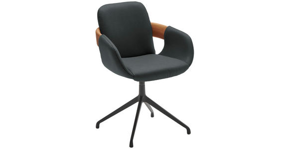 ARMLEHNSTUHL  Lederauswahl, Stoffauswahl, Typenauswahl, Sitzfläche 360° drehbar  Echtleder  - Eichefarben/Cognac, Natur, Leder/Holz (60/86/60cm) - Valnatura