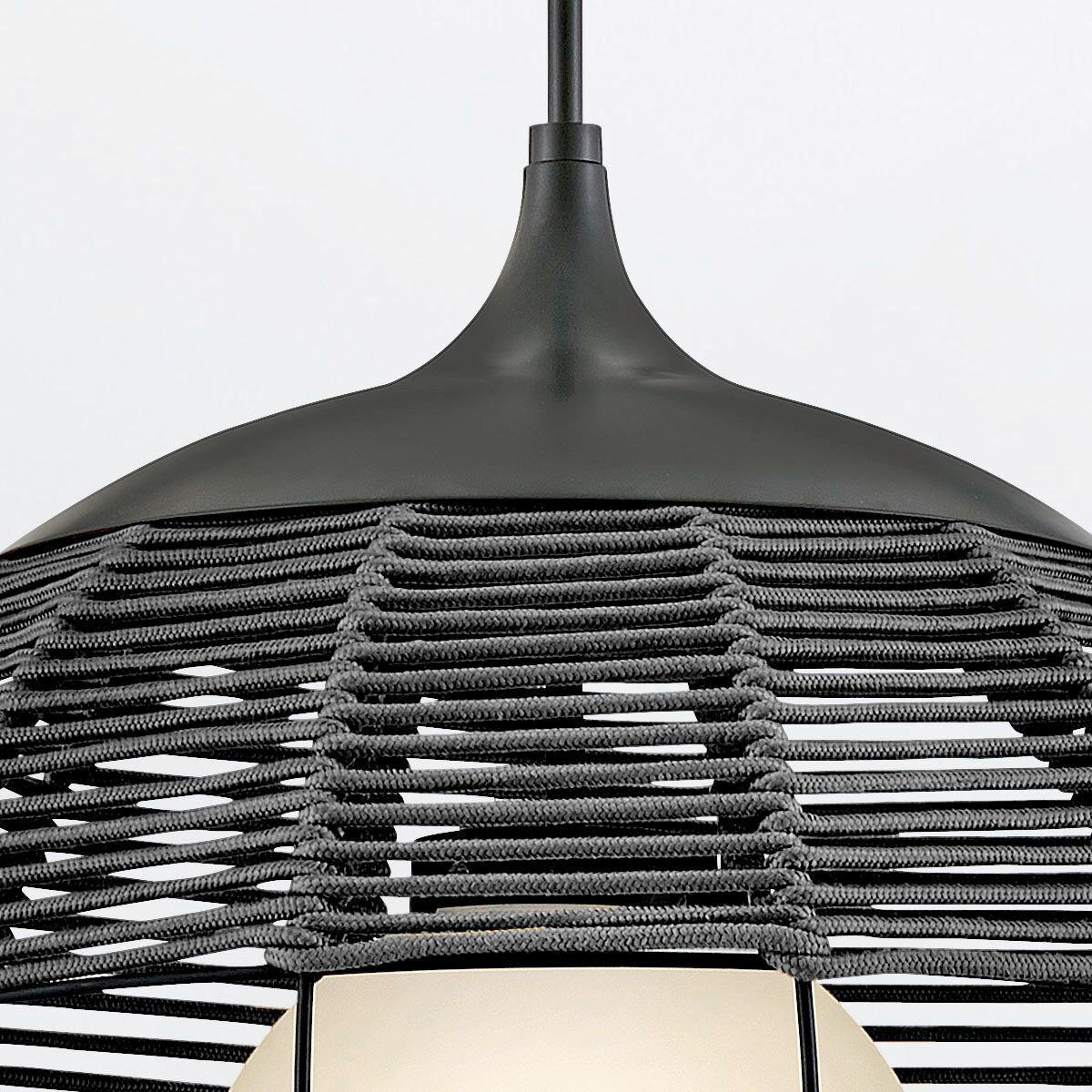 HÄNGELEUCHTE Maddox  75,6/61/61 cm  - Schwarz, Natur, Glas/Textil (75,6/61/61cm) - Elstead Lighting