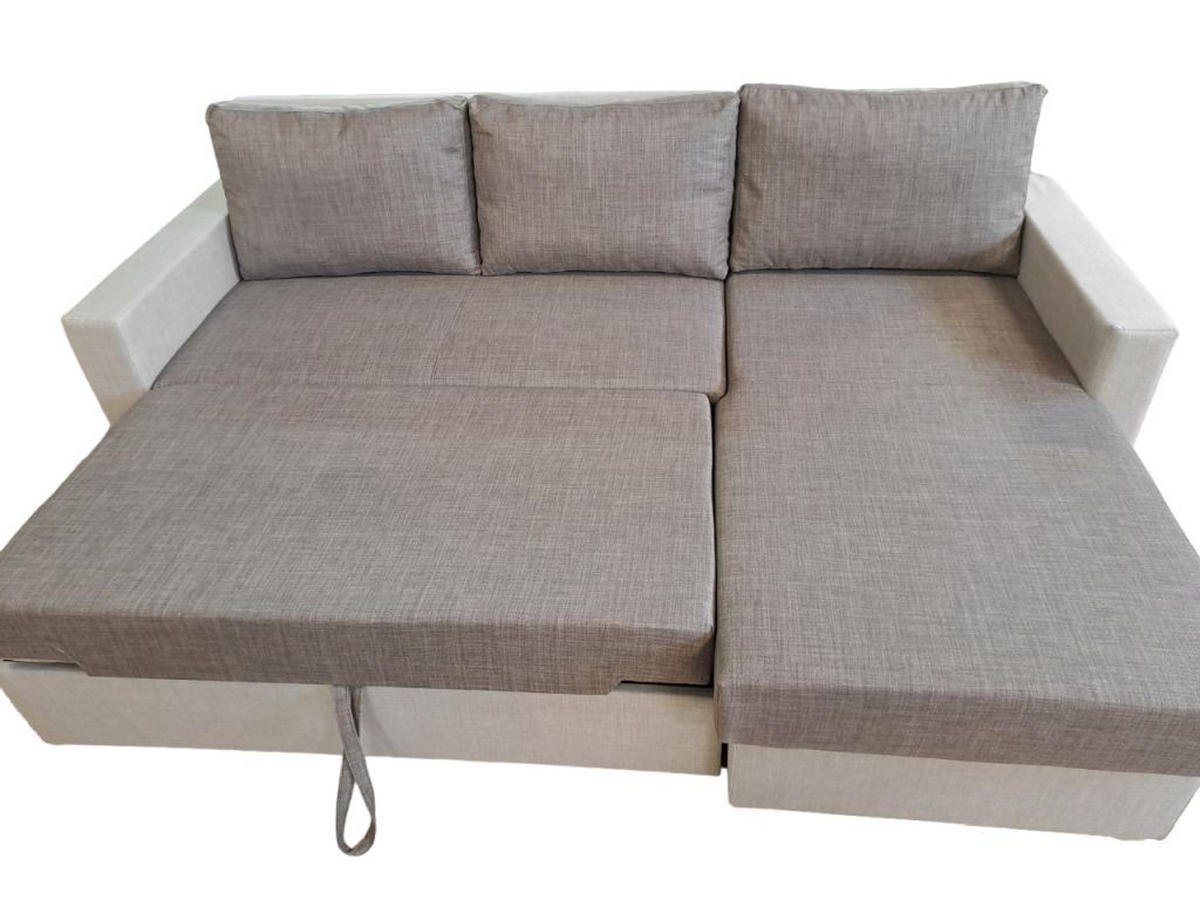 SJEDEĆA GARNITURA drvo, drvni materijal, tekstil  smeđa, bež   - siva/boje hrasta, Design, drvni materijal/drvo (230/155cm) - Xora