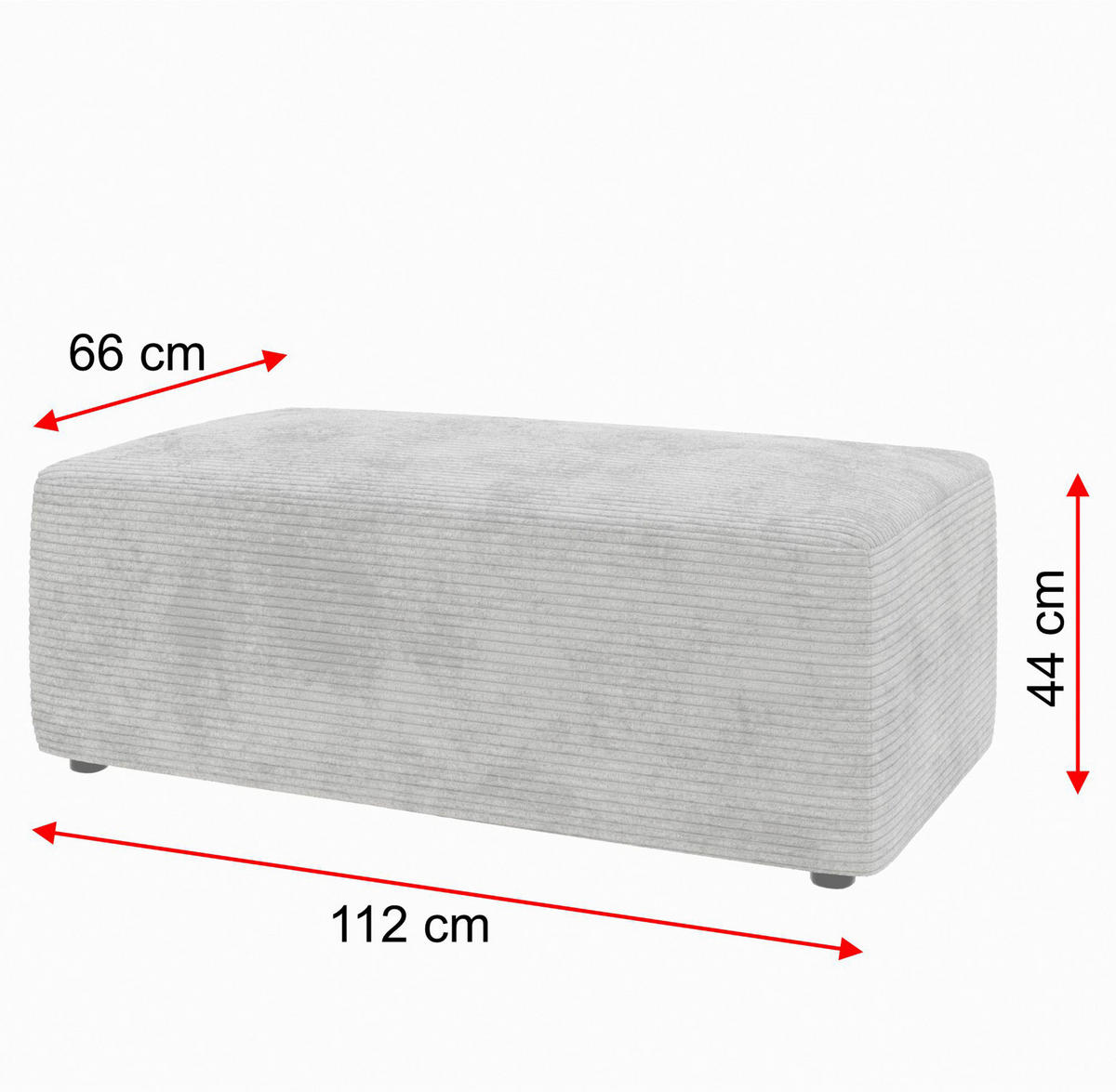 HOCKER Cord Dunkelgrün  - Dunkelgrün/Schwarz, MODERN, Kunststoff/Textil (112/44/66cm) - MID.YOU