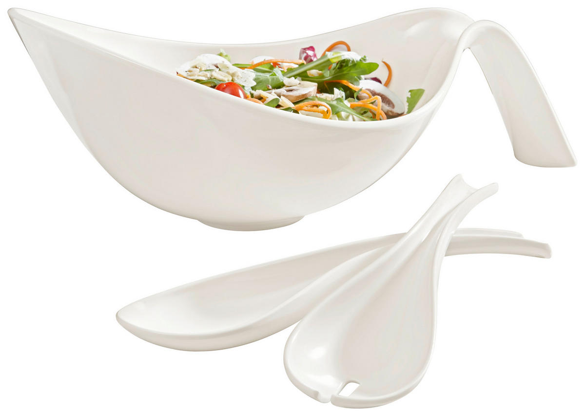 SALATSET  Flow 3-teilig  - Weiß, Basics, Keramik (1,8l) - Villeroy & Boch